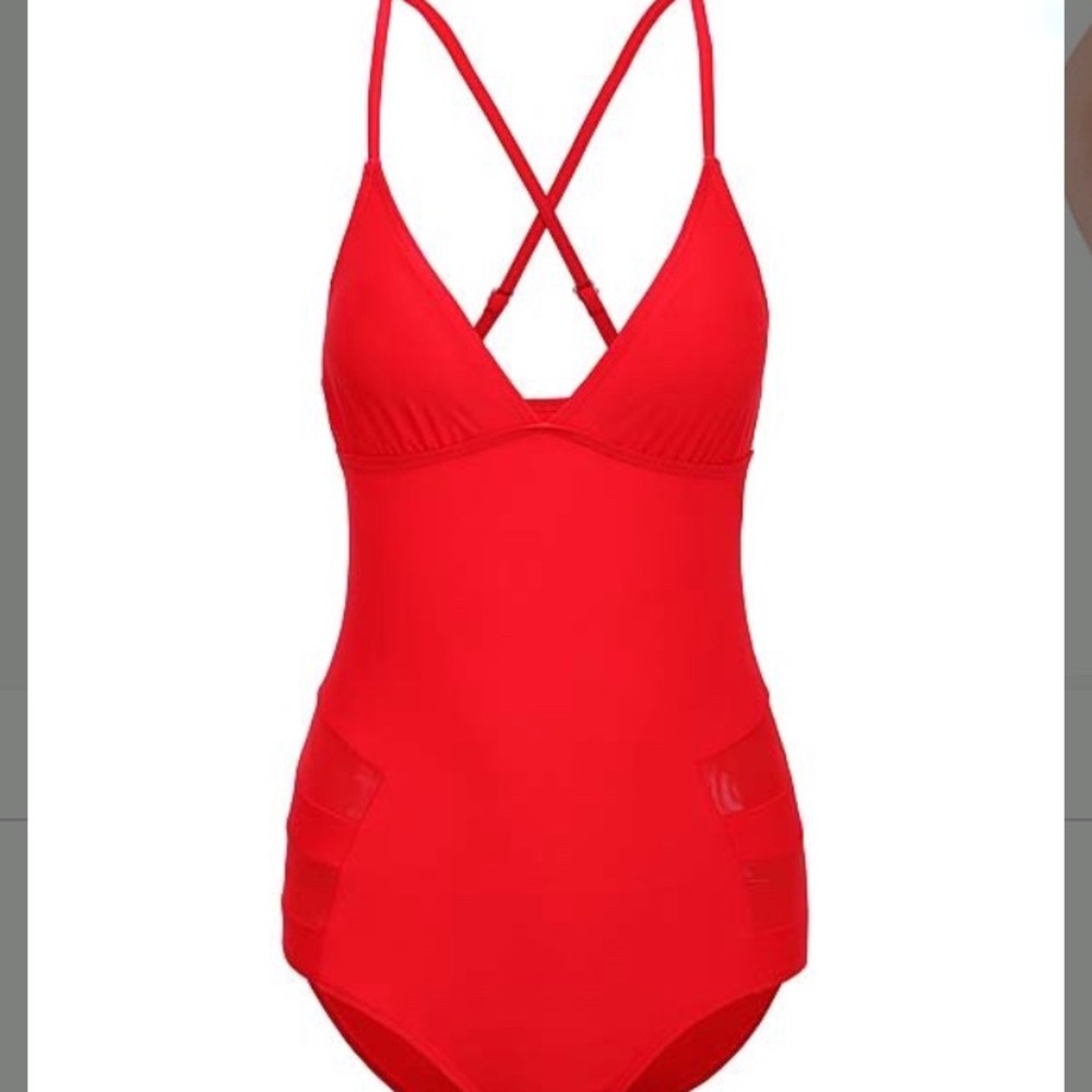 NWT Red crisscross one piece
